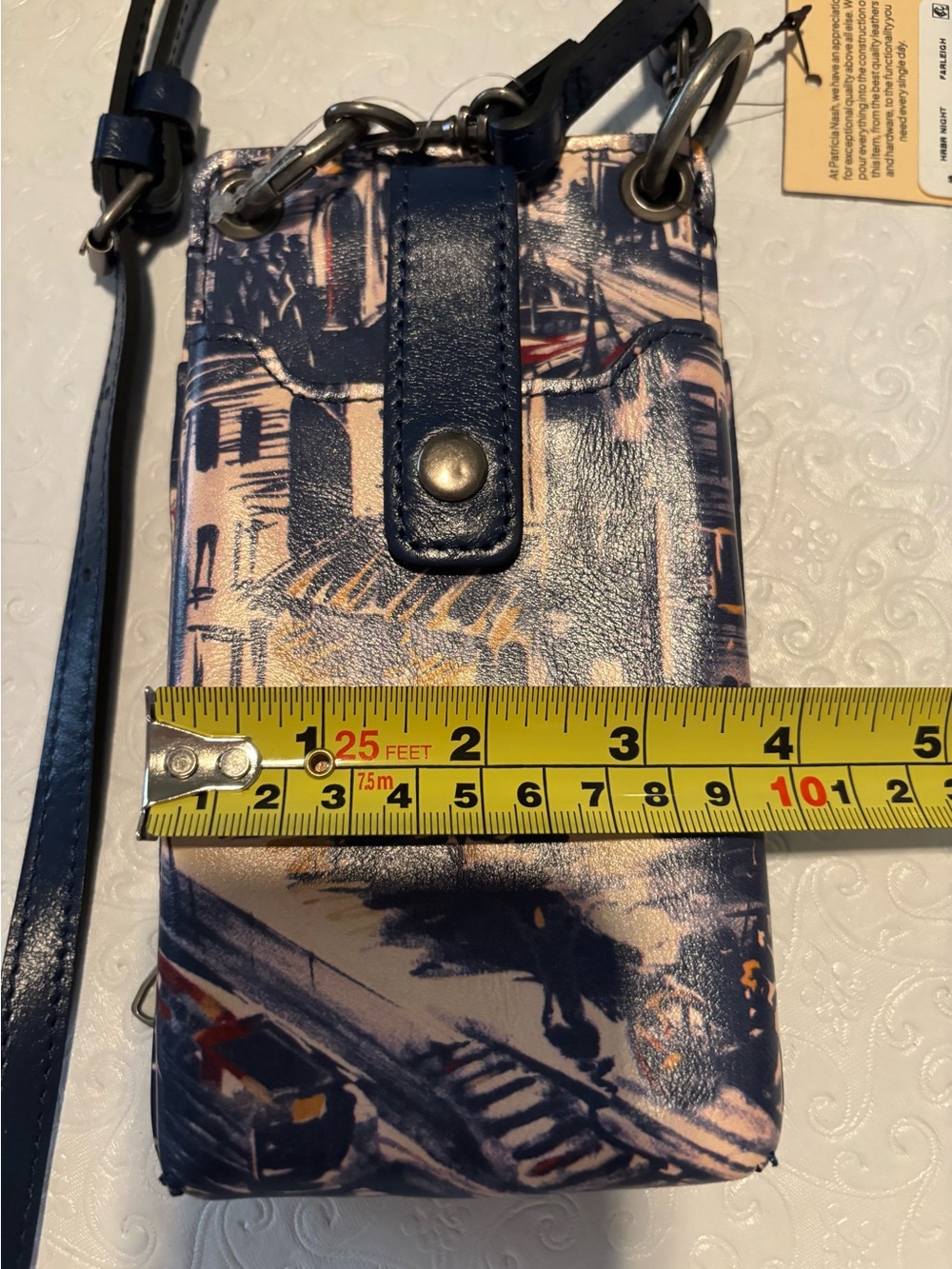 NWT Patricia Nash Navy Leather RFID Farleigh Phone Crossbody - Picture 7 of 7